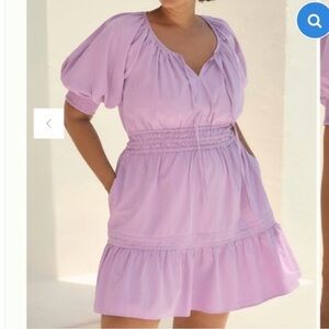 Anthropologie Lilac Puff Sleeve Mini Dress